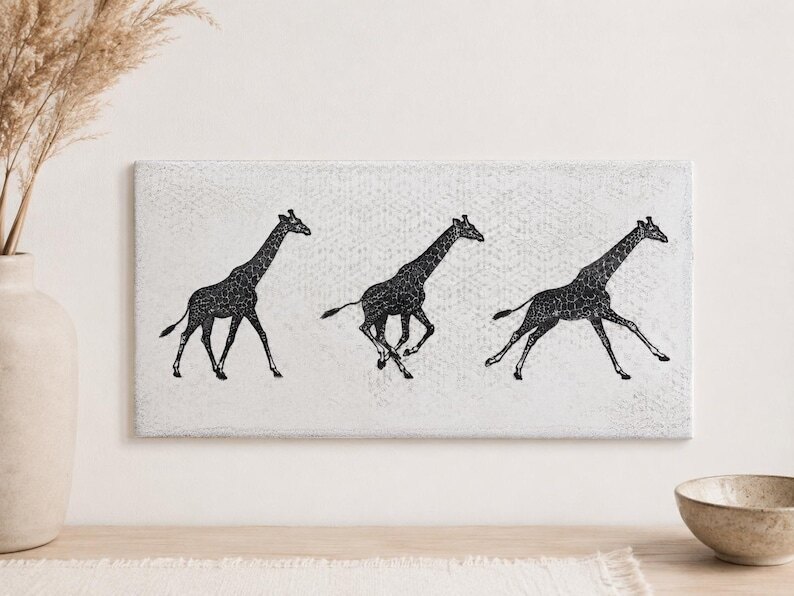 Running Wildlife Sequence engraved tile